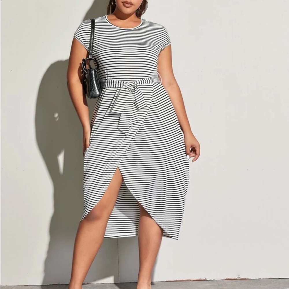 Tulip Hem Striped Dress
